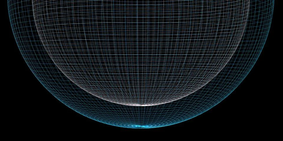 Wireframe connecting the world abstract background sphere mesh 3d illustratio Stock Illustration