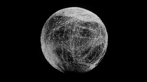 Wireframe Connection Structure Stock Footage 86627333