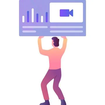 Wireframe creation icon man work on media app Stock Illustration