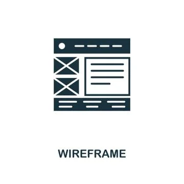Wireframe creative icon. Simple element illustration. Wireframe concept symbol Stock Illustration
