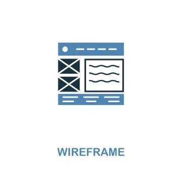 Wireframe creative icon in two colors. Premium style design from web development Illustrazione stock