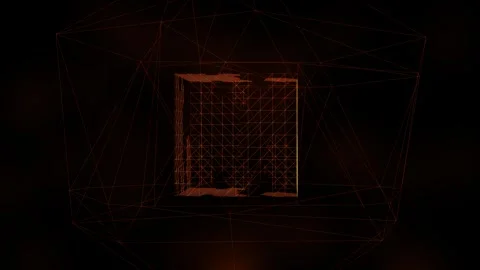 Wireframe Cube Illusion - Perfect Loop Stock Footage 285255015