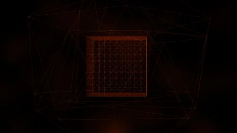 Wireframe Cube Illusion - Perfect Loop Stock Footage 285255016