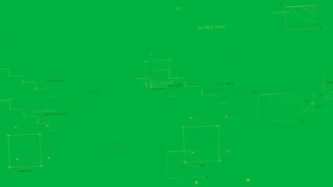 Wireframe cubes appearing on start, waves pulsing, links moving, showing flow on Video stock 333630142