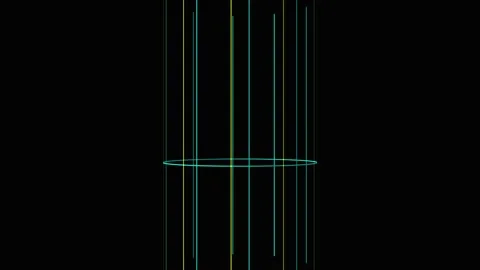 Wireframe Cylinder Wireframe Grid Rotating Slowly on Black Background Stock Footage 341689614