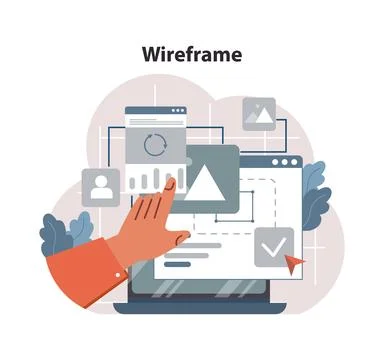 Wireframe Development concept. Flat vector illustration イラスト素材