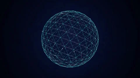 Wireframe digital globe rotating seamless loop motion background Stock Footage 344799264