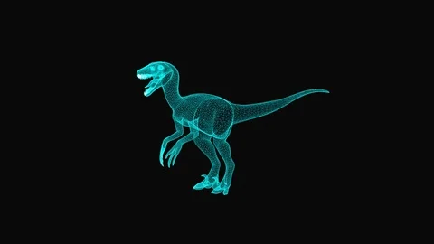 Wireframe Dinasour Stock Footage 121580607