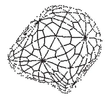 Wireframe distorted sphere globe isolated on white background. 3d cell network. 스톡 일러스트