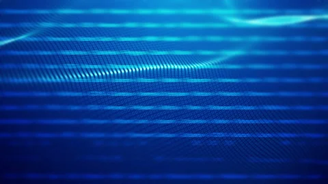 Wireframe dynamic polygonal grid lines pattern rippling motion video loop Video stock 155052546