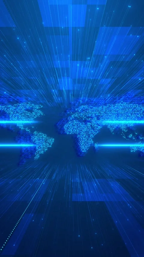 Wireframe earth globe global network connection, world map design for digital Stock Footage 313680130