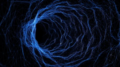 Wireframe Endless Tunnel Stock Footage 100554028