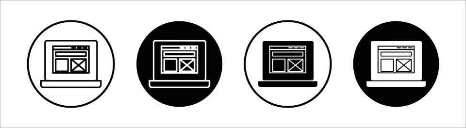 Wireframe flat line icon set. Wireframe Thin line illustration vector Stock Illustration
