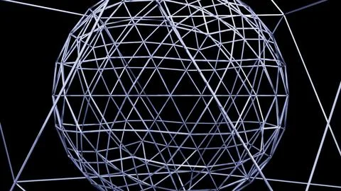 Wireframe fractal element Illustrazione stock