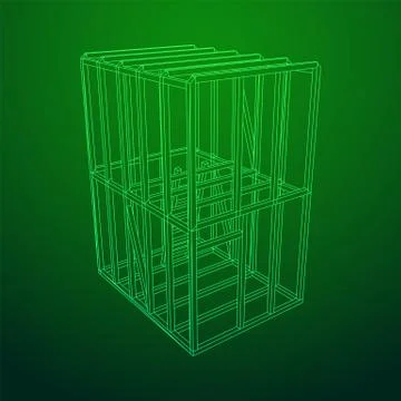 Wireframe framing house Stock Illustration