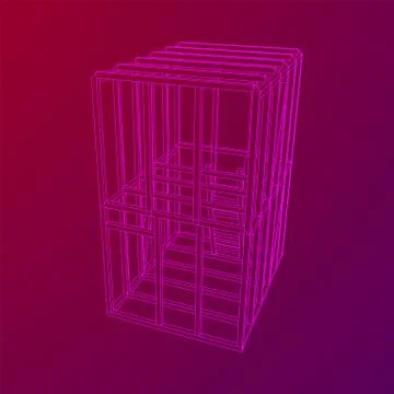 Wireframe framing house Stock Illustration