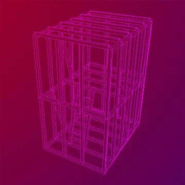 Wireframe framing house Illustrazione stock