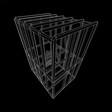 Wireframe framing house Stock Illustration