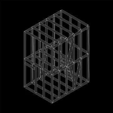 Wireframe framing house Stock-Illustration