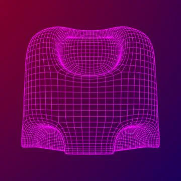 Wireframe futuristic case Illustrazione stock