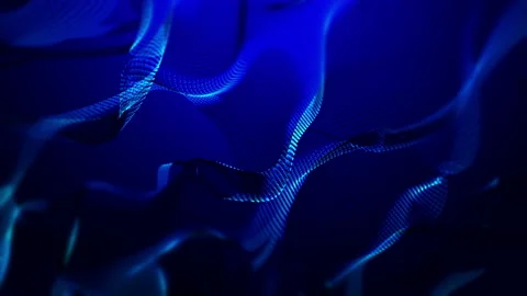 Wireframe geometric shapes grid pattern 3D video loop Video stock 210739874