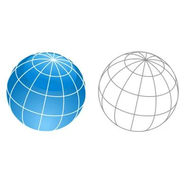 Wireframe globe icon - planet framework, planet symbol Stock Illustration