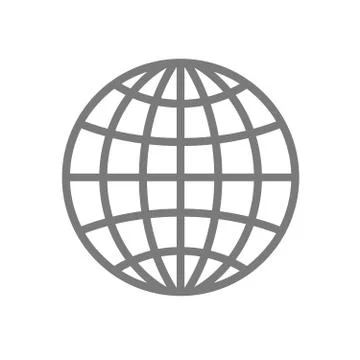 Wireframe globe icon - planet symbol Stock Illustration