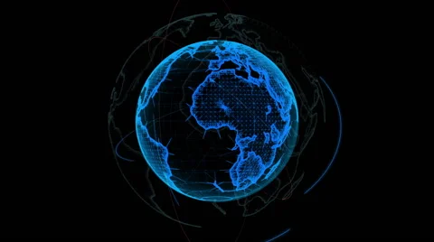 Wireframe Globe. loops seamlessly. Plexus Abstract Background, Slow Rotating Video stock 62271526