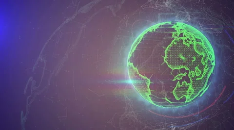 Wireframe Globe. loops seamlessly. Plexus Abstract Background, Slow Rotating Stock Footage 62271821