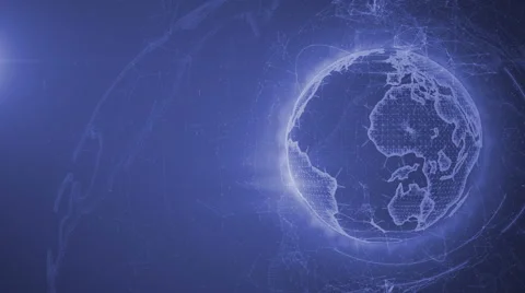 Wireframe Globe. loops seamlessly. Plexus Abstract Background, Slow Rotating Stock Footage 62271939