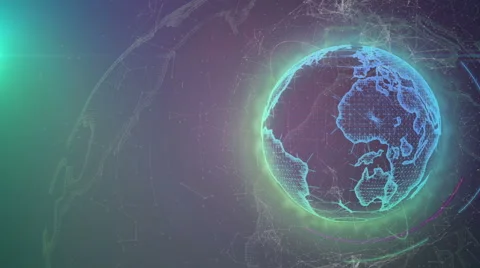 Wireframe Globe. loops seamlessly. Plexus Abstract Background, Slow Rotating Stock Footage 62272053
