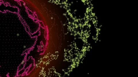 Wireframe Globe. loops seamlessly. Plexus Abstract Background, Slow Rotating Stock Footage 69791883