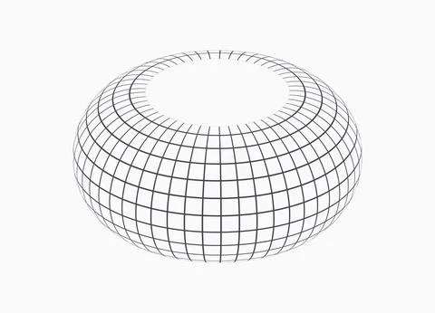 Wireframe globe sphere graphic planet circle concept. Vector Wire sphere line Stock Illustration