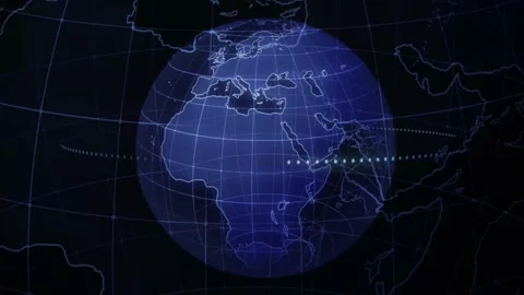 Wireframe graphic planet earth rotating in a seamless loop 스톡 동영상 149142529