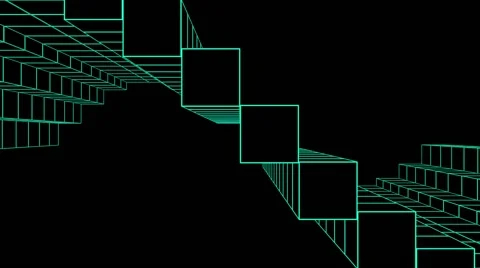 WireFrame Grid VJ Loop 3 Stock Footage 40717396