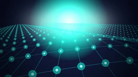 Wireframe grid wave terrain seamless loop motion background Stock Footage 344799326