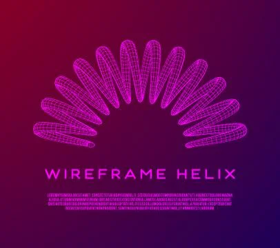Wireframe helix spring Illustrazione stock