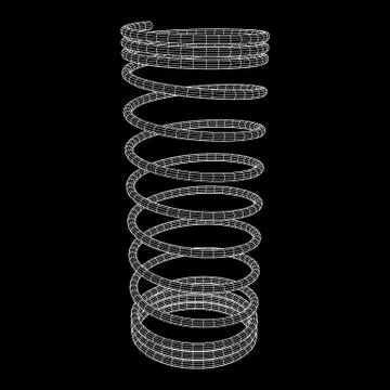 Wireframe helix spring Illustrazione stock