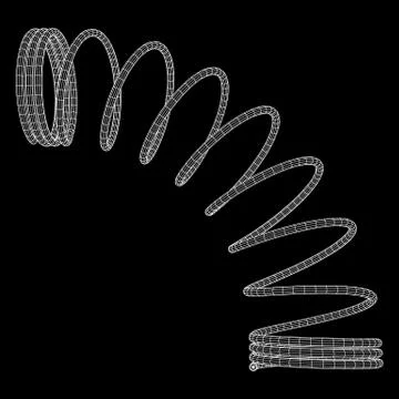 Wireframe helix spring Stock Illustration