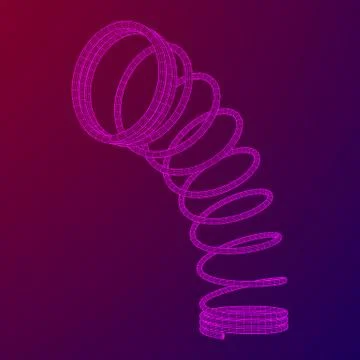 Wireframe helix spring Stock Illustration