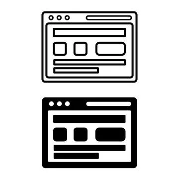 Wireframe icons. Black and White Vector Website Wireframe Icons. User Inter.. 스톡 일러스트