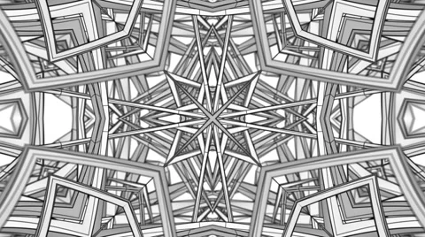 Wireframe Kaleidoscope 01 720p Stock Footage 43302339