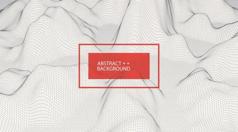 Wireframe landscape background. Futuristic vector illustration. Stock Illustration