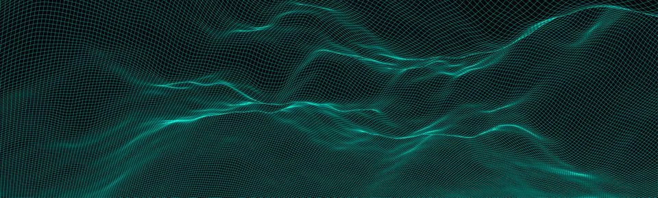 Wireframe landscape background. Futuristic vector illustration. Stock Illustration