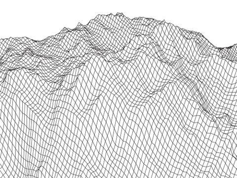Wireframe landscape background. Stock Illustration