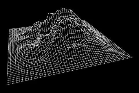 Wireframe landscape background. Stock Illustration