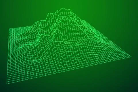 Wireframe landscape background. Stock Illustration