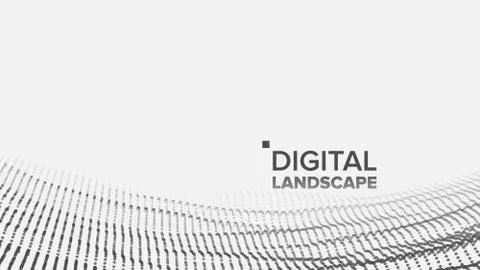 Wireframe Landscape Vector. Data Technology. Wave Mountain. Tech Surface. Relief Stock Illustration