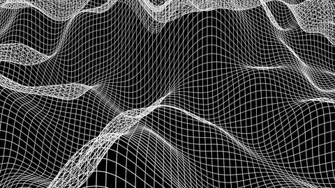 Wireframe landscape waves 스톡 일러스트