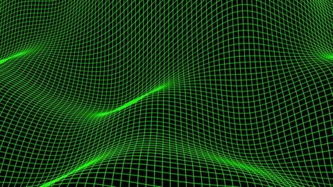 Wireframe landscape waves Stock Illustration